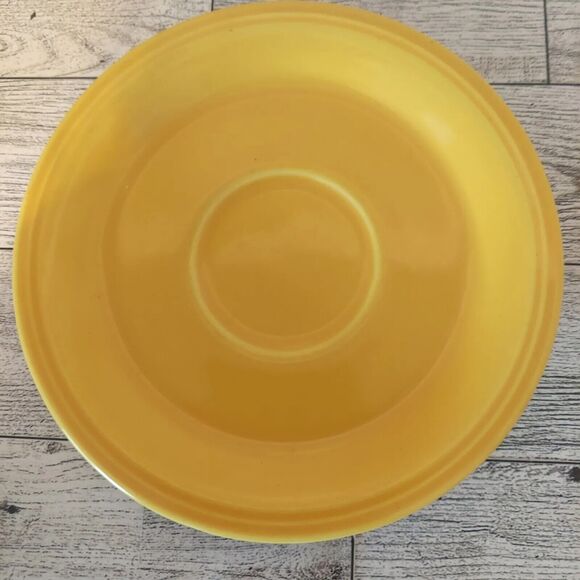 Homer Laughlin Teacup & Saucers CARNIVAL Dishes Lot Of 4 Yellow Cobalt Green - Picture 4 of 16